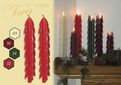 12" Glitter Tree Candles