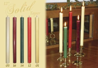 12" Solid Taper Candles