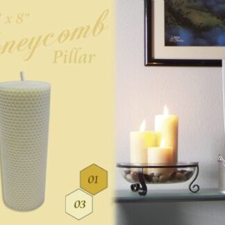 3" x *8" Honeycomb Pillar Candles