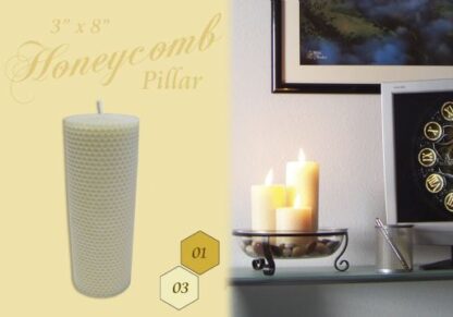 3" x *8" Honeycomb Pillar Candles
