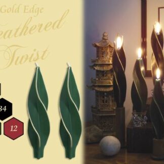 8" Gold Edge Feathered Twist Candles