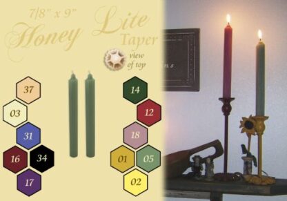 7/8" x 9" Honey Lite Taper Candles