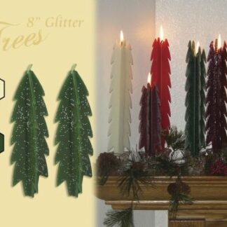 8" Glitter Tree Candles