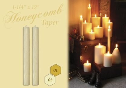 1 1/4" x 12" Honeycomb Taper Candles