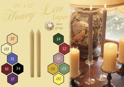 7/8" x 12" Honey Lite Taper Candles