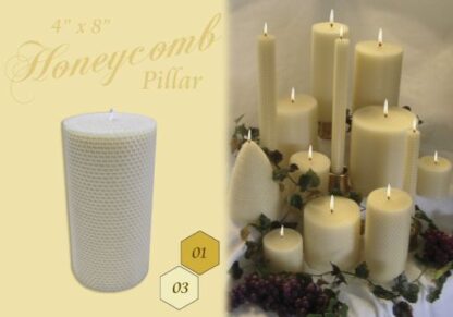 4" x 8" Honeycomb Pillar Candles