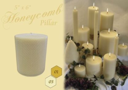 5" x 6" Honeycomb Pillar Candles