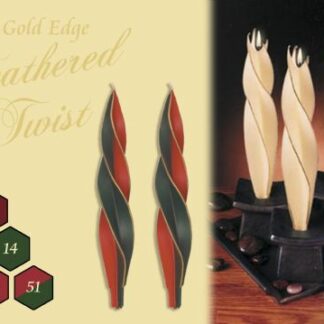 12" Gold Edge Feathered Twist Candles