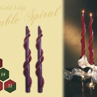 12" Gold Edge Double Spiral Candles