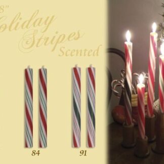 7/8" x 8" Holiday Stripes Scented Candles