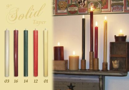 9" Solid Taper Candles