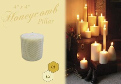 4" x 4" Honeycomb Pillar Candles