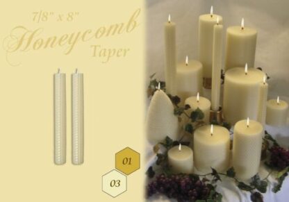 7/8" x 8" Honeycomb Taper Candles