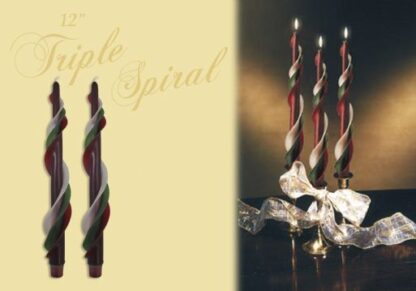 12" Triple Spiral Candles