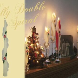 Holly Double Spiral candle in ivory