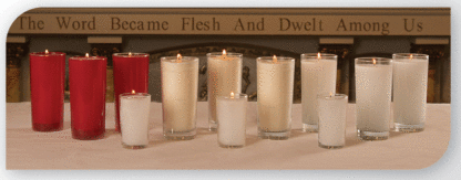 Glass encased Votives Red and Crystal Candles